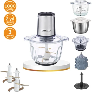 Instantchopper 1000 Pro – 2.3 L Cam ve Çelik Hazneli Et Kıyma & Sebze Rondo Doğrayıcı + Ekstra 1.2 L Hazne