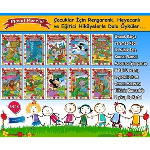 Resimli Masal Partisi Kreş ve Anaokulları Için 10 Farklı Masal Kitabı