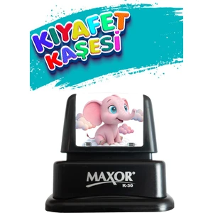 Kıyafet Kaşesi Pembe Fil Temalı Öğrenci Kaşesi / Kıyafet Etiketi / Kumaş Kıyafet Kaşesi