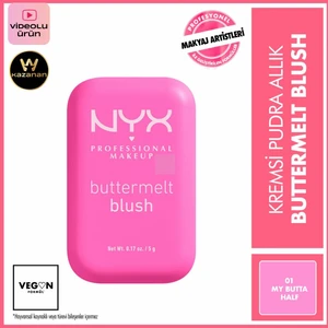 Nyx Professional Makeup Buttermelt Blush Kremsi Pembe Pudra Allık -01 My Butta Half