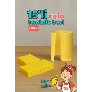 Rulo Temizlik Bezi 15 Yaprak Dayanıklı Kopar Kullan Çok Amaçlı Hijyenik Temizlik Bezi