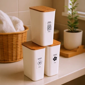 - Clean 3'lü Büyük Boy Deterjan Saklama Kutusu Etiketli Banyo Toz Tablet Toz Deterjan Kutusu 2900 ml