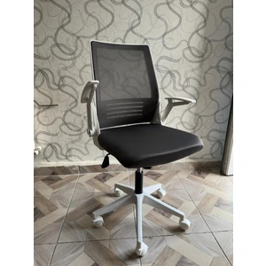 Pacers Katlanır Kollu Çalışma Sandalyesi | Ofis ve Bilgisayar Koltuğu | Antrasit Kumaş - Beyaz Kollar