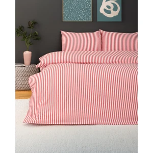 Mirvona Home Çizgili Çift Kişilik Lastikli Çarşaflı Nevresim Takımı