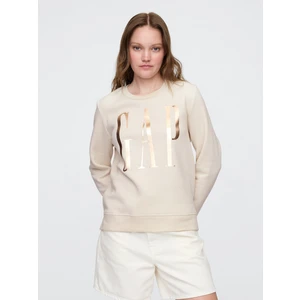 Kadın Krem Gap Logo Crewneck Sweatshirt