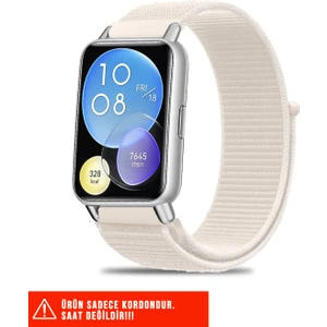 Huawei Watch Fit 2 Uyumlu Hasır Örgü Spor Cırtlı Pratik Naylon Kordon 20MM