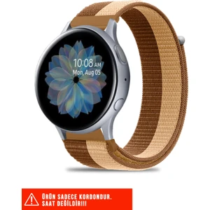 Samsung Galaxy Watch Active / Galaxy Watch Active 2 40 44MM Uyumlu Hasır Örgü Cırtlı Kordon 20MM