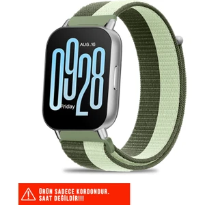 Redmi Watch 5 Active / Redmi Watch 5 Lite Uyumlu Hasır Örgü Cırtlı Naylon Kordon 22MM