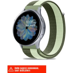 Samsung Galaxy Watch Active / Galaxy Watch Active 2 40 44MM Uyumlu Hasır Örgü Cırtlı Kordon 20MM