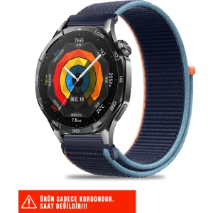 Huawei Watch Buds / Watch 5 / Watch 4 / 4 Pro / Watch 3 / 3 Pro Uyumlu Hasır Örgü Cırtlı Kordon 22MM