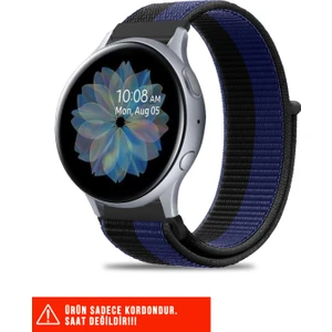 Samsung Galaxy Watch Active / Galaxy Watch Active 2 40 44MM Uyumlu Hasır Örgü Cırtlı Kordon 20MM