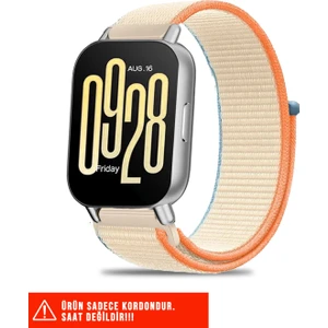 Redmi Watch 5 Active / Redmi Watch 5 Lite Uyumlu Hasır Örgü Cırtlı Naylon Kordon 22MM