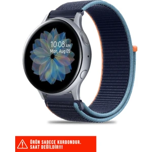 Samsung Galaxy Watch Active / Galaxy Watch Active 2 40 44MM Uyumlu Hasır Örgü Cırtlı Kordon 20MM