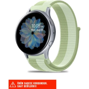 Samsung Galaxy Watch Active / Galaxy Watch Active 2 40 44MM Uyumlu Hasır Örgü Cırtlı Kordon 20MM