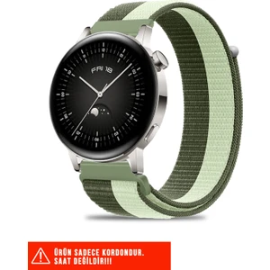 Huawei Watch Gt / Gt2 / Gt3 Elegant 42MM Uyumlu Hasır Örgü Spor Cırtlı Pratik Naylon Kordon 20MM