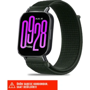 Redmi Watch 5 Active / Redmi Watch 5 Lite Uyumlu Hasır Örgü Cırtlı Naylon Kordon 22MM