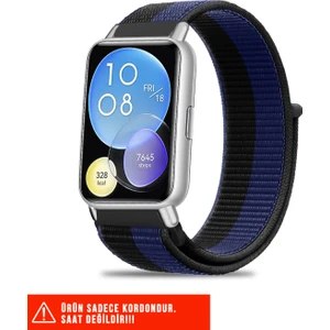 Huawei Watch Fit 2 Uyumlu Hasır Örgü Spor Cırtlı Pratik Naylon Kordon 20MM