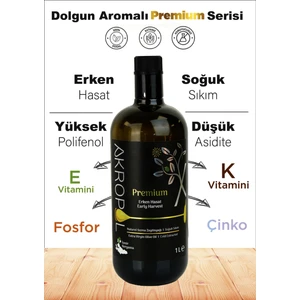 Premium 1 Litre Soğuk Sıkım Erken Hasat Naturel Sızma Zeytinyağı - Taptaze Meyvemsi Aroma