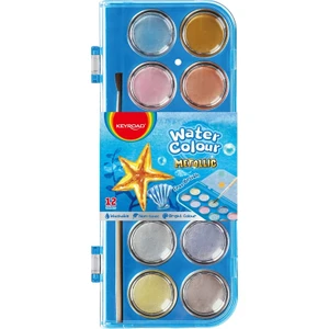 Keyroad Metalik Sulu Boya Seti, 12 Renk, Büyük Boy