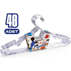 48 Adet Şeffaf Elbise Askısı Kristal Askı