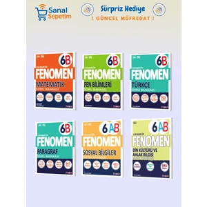 6. Sınıf Matematik + Fen B. + Türkçe + Paragraf + Sosyal B. + Din K. (B Set) Soru Bankaları