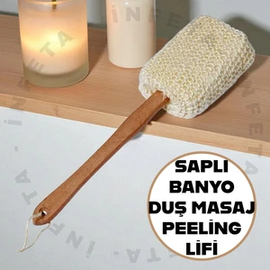 Uzun Saplı Duş Sırt Lifi Banyo Peeling Masaj Süngeri Sırt Lifi