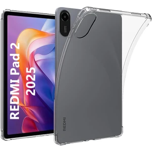 Xiaomi Redmi Pad 2 11 Inç 2025 Kılıf Şeffaf Silikon Köşe Korumalı Clear Darbe Emici Arka Kapak