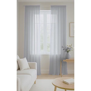 Düz Pilesiz Keten Koyu Gri Tül Perde