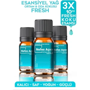 Esansiyel Yağ Nefes Açıcı Fresh Oda Kokusu 3 Adet 10ML Set Aromatik Buhardanlık Difüzör Uçucu Yağ