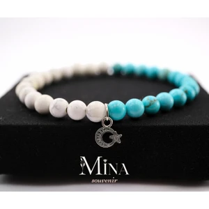 Doğu Türkistan Temalı Doğal Taş Bileklik(Havlit :sakinleştirici Firuze : Nazar)