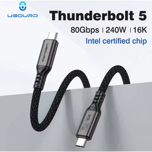 50-Cm Thunderbolt 5 USB 4.0 240W 80GBPS Gen4 16K Pd 240W Görüntü Aktarım ve Type-C Hızlı Şarj ve Data Kablosu Thunderbolt 4/3 Ile Uyumlu Yeni Nesil Son Teknoloji
