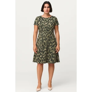 Dökümlü Rahat Kalıp Günlük Penye Kumaş Elbise