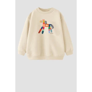 Unisex Çocuk Baskılı 3 Iplik Kumaş Pamuklu Sweatshirt