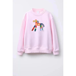 Unisex Çocuk Baskılı 3 Iplik Kumaş Pamuklu Sweatshirt