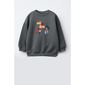 Unisex Çocuk Baskılı 3 Iplik Kumaş Pamuklu Sweatshirt