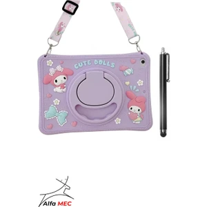 Lenovo Tab TB311FU 10.1" Inç Uyumlu Cute Dolls Kılıf Standlı Eğlenceli Koruma+Tablet Kalem