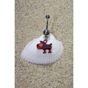 Piercing Göbek Piercing Cerrahi Çelik Silver Renk Köpek