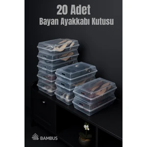 20'li Şeffaf Kadın Ayakkabı Kutusu