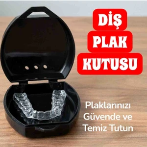 Diş Plakları Için Taşınabilir Saklama Kutusu 1 Adet Siyah Renk
