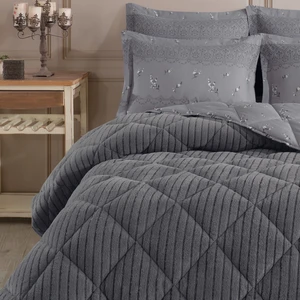 Striped Jakarlı Wellsoft Tek Kişilik Uyku Seti Lastikli Çarşaflı 3 Parça