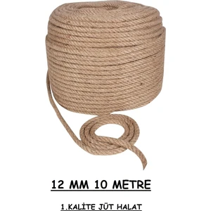 12 mm 10 Metre Jüt Halat Hasır Dekor Süsleme Jüt Ip