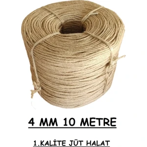 4 mm 10 Metre Jüt Halat Hasır Dekor Süsleme Jüt Ip