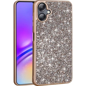 Galaxy A06 Kılıf Parlak Taşlı Tasarım Iksp Pırlanta Kapak - Gold