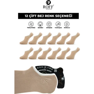 Roff Bambu Erkek Sneaker Spor Patik Çorap Dikişsiz 12’li Paket