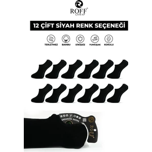Roff Bambu Erkek Sneaker Spor Patik Çorap Dikişsiz 12’li Paket