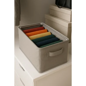 Raf Düzenleyici 30 cm - Gri Impertex Kumaş | 4 Adet | Çelik Destekli, Katlanabilir Kıyafet Saklama Organizeri