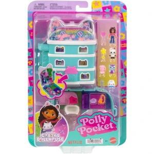 Polly Pocket ve Gabby's Dollhouse mikro bebekler ve mini oyun seti, 9 aksesuar ve kedicik dostlar JFV02