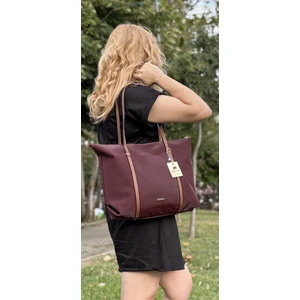 Kadın Şeritli Shopper El ve Omuz Çantası