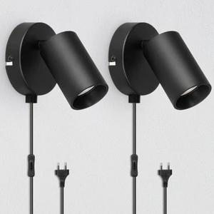 Modern Siyah Metal Hareketli Başlık Gün Işığı Kablolu Fişli SPOT1ADET Ampul Dahil Fiyatıdır