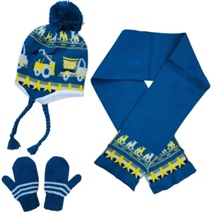 Erkek Çocuk 1-4 Yaş Içi Yünlü Bere, Eldiven ve Atkı Seti – Kışlık Takım